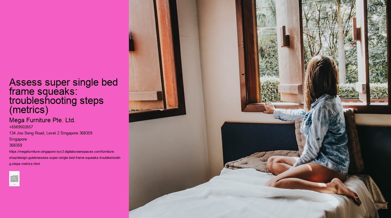 Assess super single bed frame squeaks: troubleshooting steps (metrics) Mega Furniture Pte. Ltd. Assess super single bed frame squeaks: troubleshooting steps (metrics)