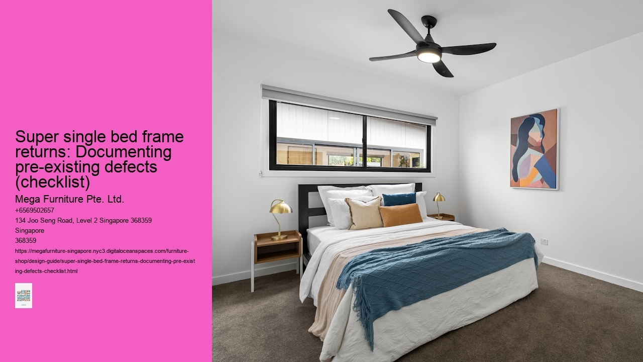 Super single bed frame returns: Documenting pre-existing defects (checklist) Mega Furniture Pte. Ltd. Super single bed frame returns: Documenting pre-existing defects (checklist)
