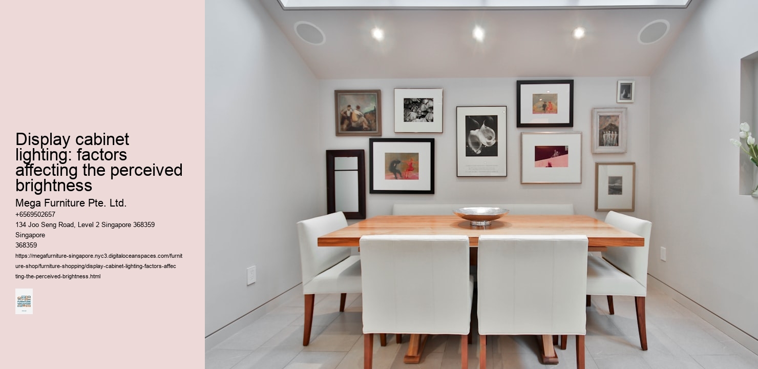 Display cabinet lighting: factors affecting the perceived brightness Mega Furniture Pte. Ltd. Display cabinet lighting: factors affecting the perceived brightness