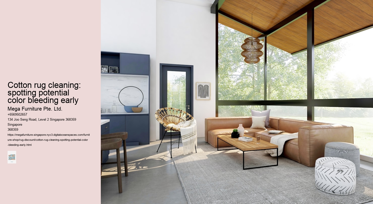 Cotton rug cleaning: spotting potential color bleeding early